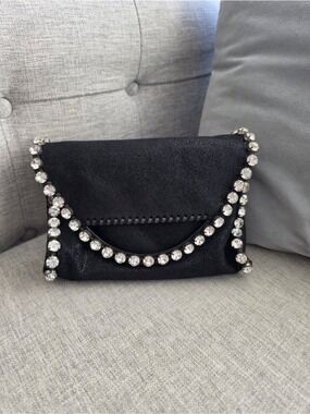 Rare Stella McCartney Black Crystal Embellished Mini Crossbody Bag